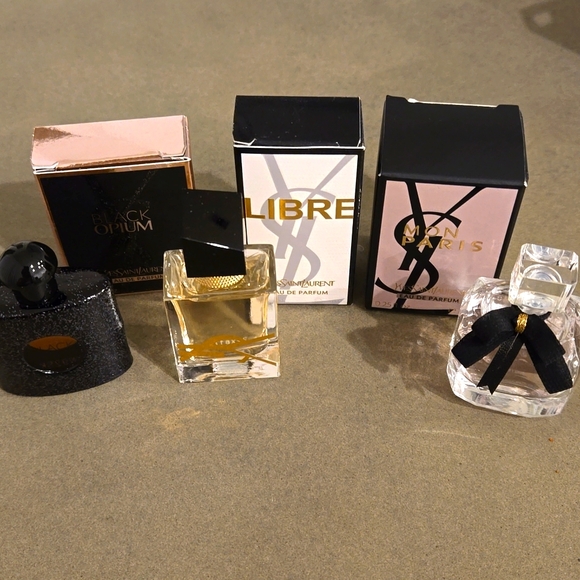 Brand New in box YSL collectible deluxe travel trio Black Opium Libre Mon Paris - Picture 1 of 3